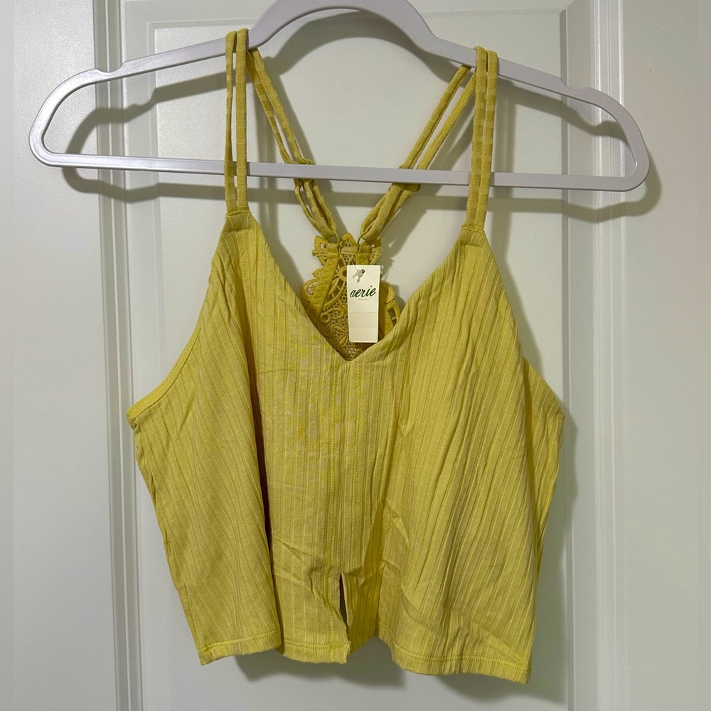 AERIE RIBBED CROP TOP WOMEN’S BRALETTE Size Large NWT